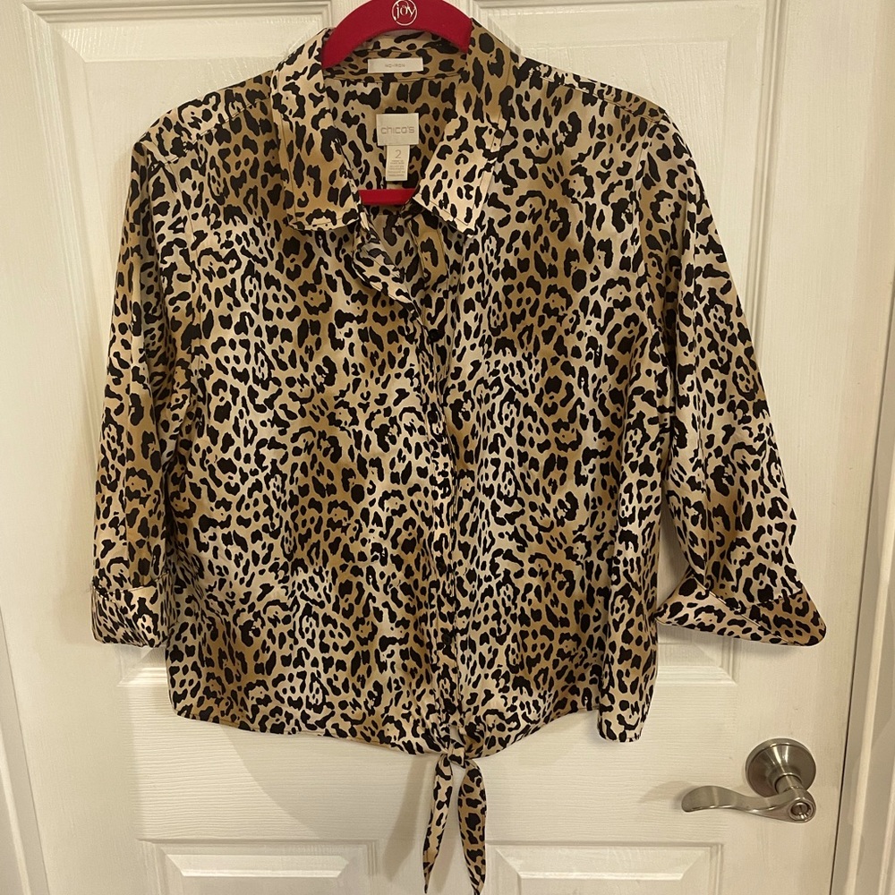Cheeta print blouse.  size 2 Petite.  Beautiful with personality!